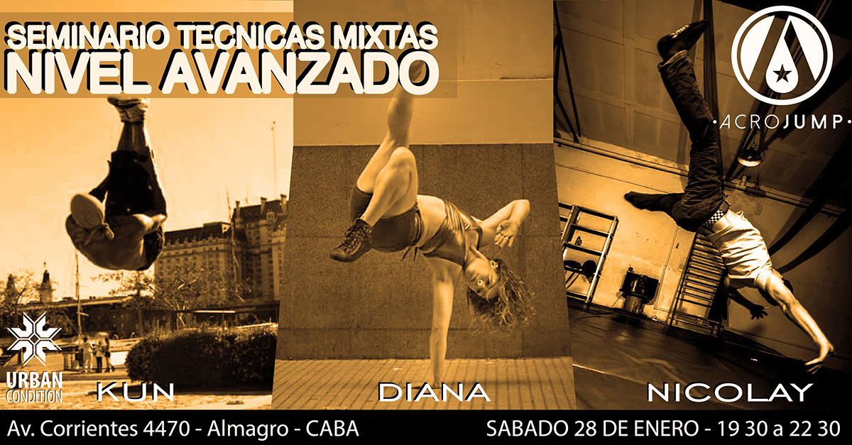 Seminario Artes Mixtas - Acrobacia - Pablo Kun Castro, Diana Sauval, Nicolai Cabello